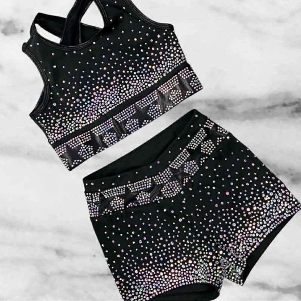 Black Rhinestone Two-Piece set